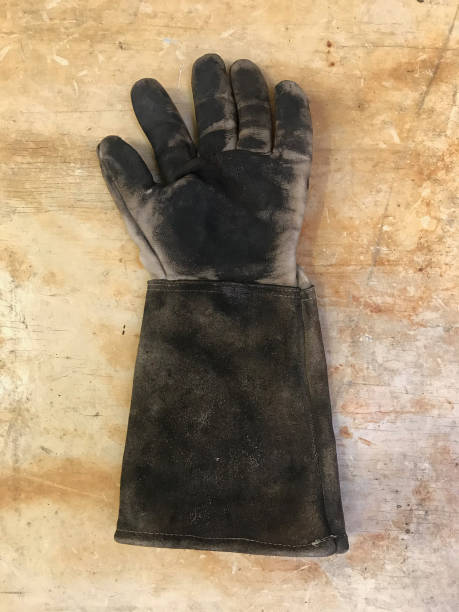 istock Heat resistant leather welding glove 1323609936
