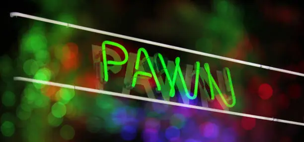 Vintaeg Neon Pawn Shop Signage Green Neon