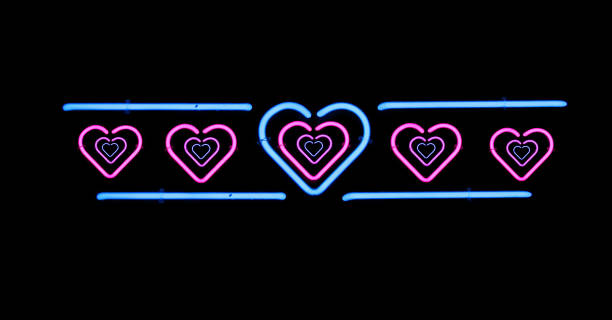 istock Neon Sign Vintage Neon Sign Pink Hearts 1323611541