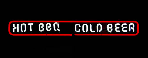 istock Neon Sign Neon Hot BBQ and Cold Beer Sign 1323611602