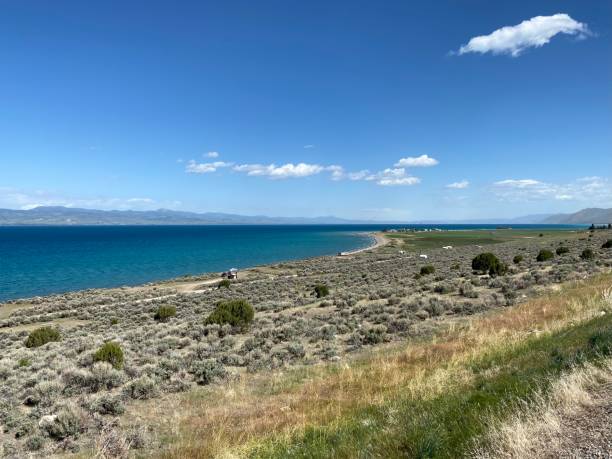 Scenic View from East Shore of Bear Lake stock photo