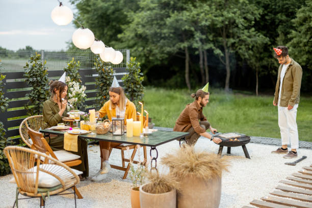 istock Friends having great festive summertime on a backyard 1323613517