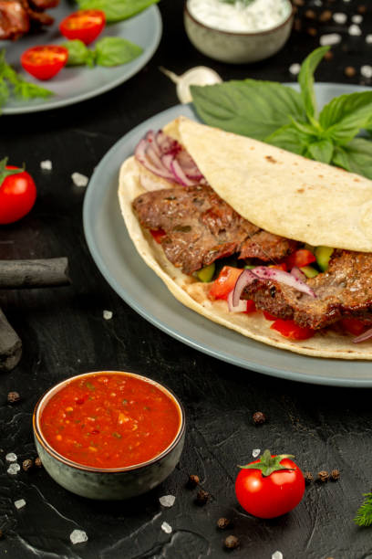 istock Kebap wrapped in a very thin pita or lavash 1323620788