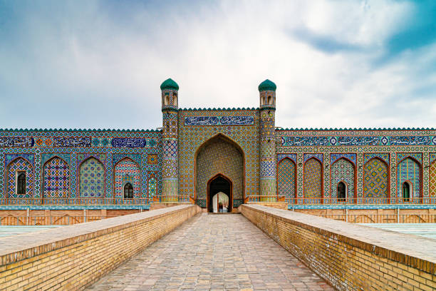 The Palace of Khudayar Khan, known as the palace of the last ruler of the Kokand Khanate, Khudayar Khan The Palace of Khudayar Khan, known as the Pearl of Kokand, was the palace of the last ruler of the Kokand Khanate, Khudayar Khan uzbekistan stock pictures, royalty-free photos & images