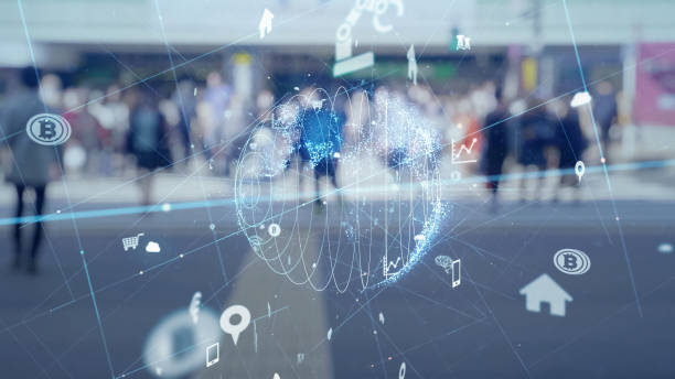 istock Modern city street and communication network concept. 1323621878