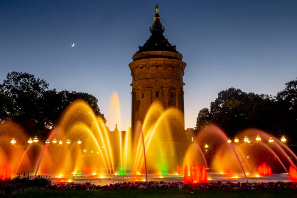 Mannheim Water Tower in the evening (Germany)