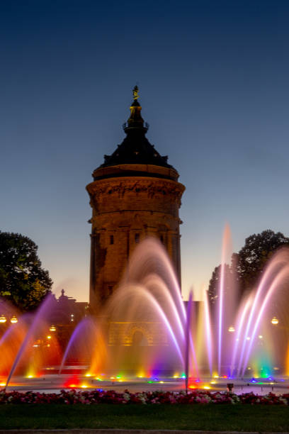 istock Mannheim Water Tower in the evening (Germany) 1323622565