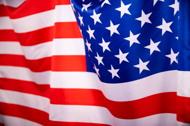 istock Closeup of American flag 1323627510