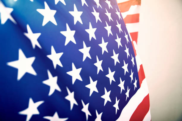 istock Closeup of American flag 1323628414