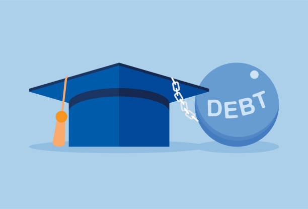 Big debts accumulated after graduation Big debts accumulated after graduation, Vector illustration in flat style pics for graduation free stock illustrations