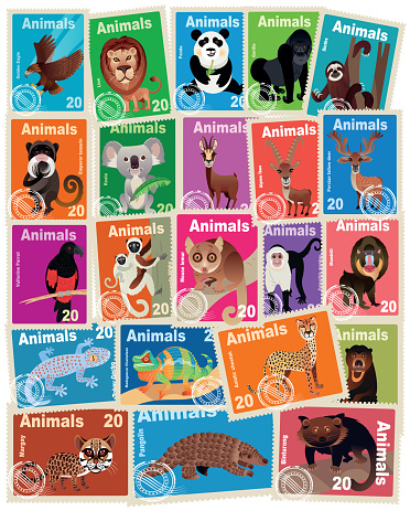 Vector Animal Stamps