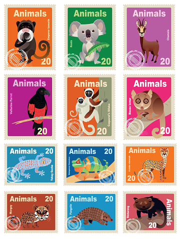 Vector Animal Stamps