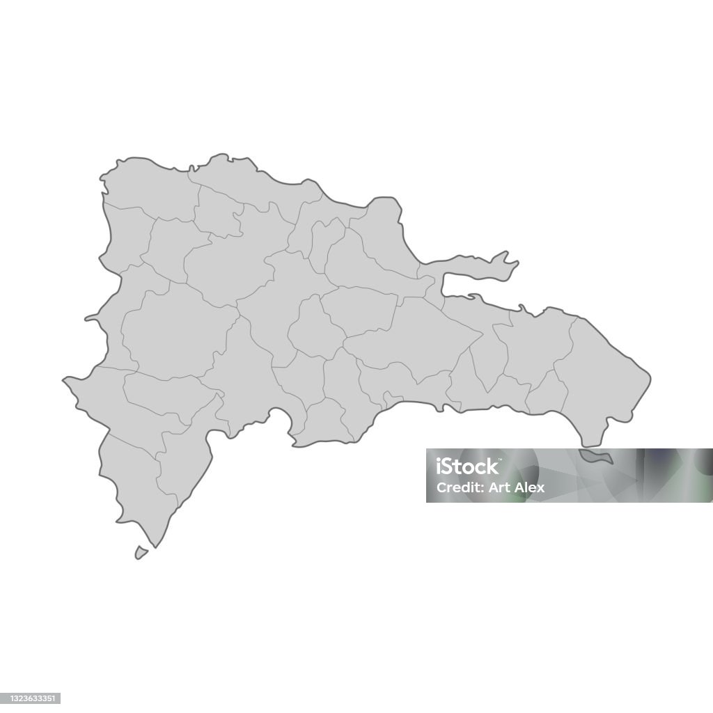 Karte Der Dominikanischen Republik Unterteilt Nach Regionen Gliederungskarte Vektorillustration Karte Der Dominikanischen Republik Unterteilt Nach Regionen Gliederungskarte Vektorillustration