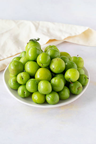 istock Ripe fresh green plums 1323637724