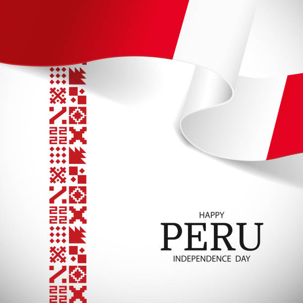 Peru Independence Day. Vector Illustration of Peru Independence Day. National pattern. peru symbols stock illustrations