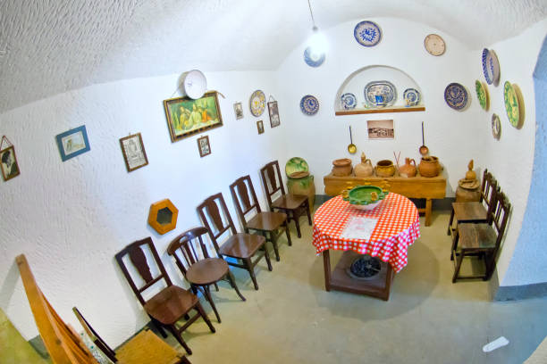 Interior View of Cave Dwellings, Cave Houses, Purullena, Granada, Andalucía, Spain, Europe