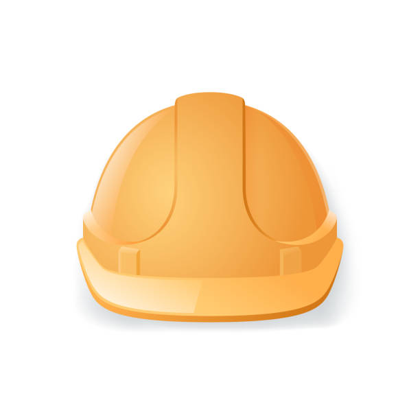 schutzhelm isoliert auf weißem hintergrund - schutzhelm stock-grafiken, -clipart, -cartoons und -symbole