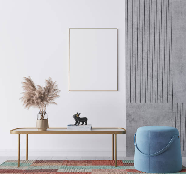 istock Mock up frame in bright colorful home interior, 1323660569