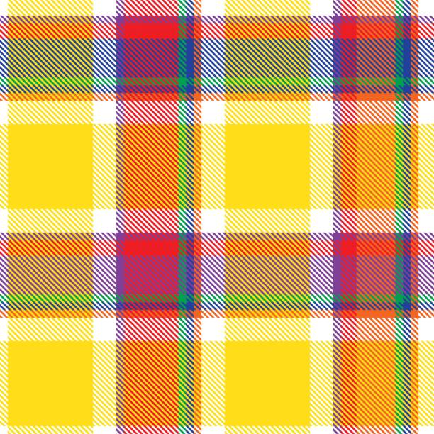 ilustrações de stock, clip art, desenhos animados e ícones de rainbow plaid tartan checkered seamless pattern - gay pride spectrum backgrounds textile