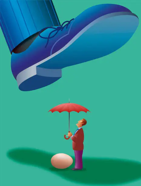 Vector illustration of Umbrella and Egg