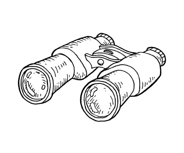 Vector illustration of Hand drawn binoculars