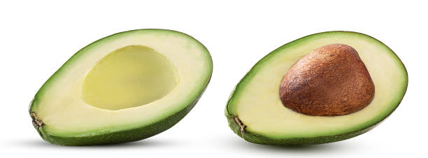 istock Avocado cut in half with pits, pitted 1323668273