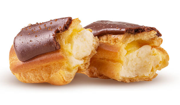 istock Traditional french eclairs with chocolate broken 1323668430