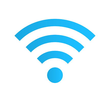 blue wifi symbol design element