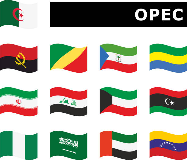 set wavy flag opec - 石油輸出國組織 幅插畫檔、美工圖案、卡通及圖標