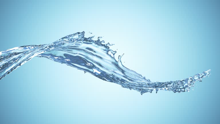 Flowing Water - Liquid, Freshness, Slow Motion - Horizontal Movement - Bright