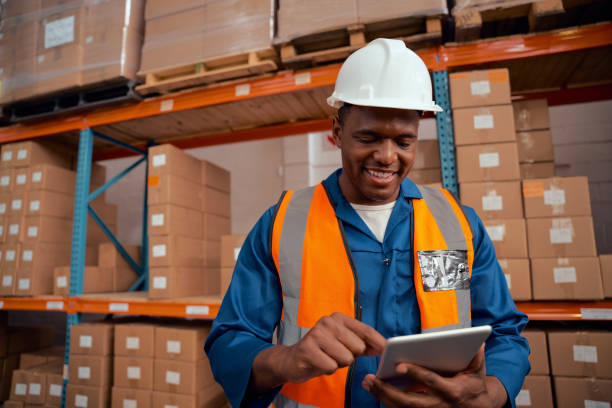 istock Portrait of a warehouse manager keeping stock records using digital tablet 1323678497