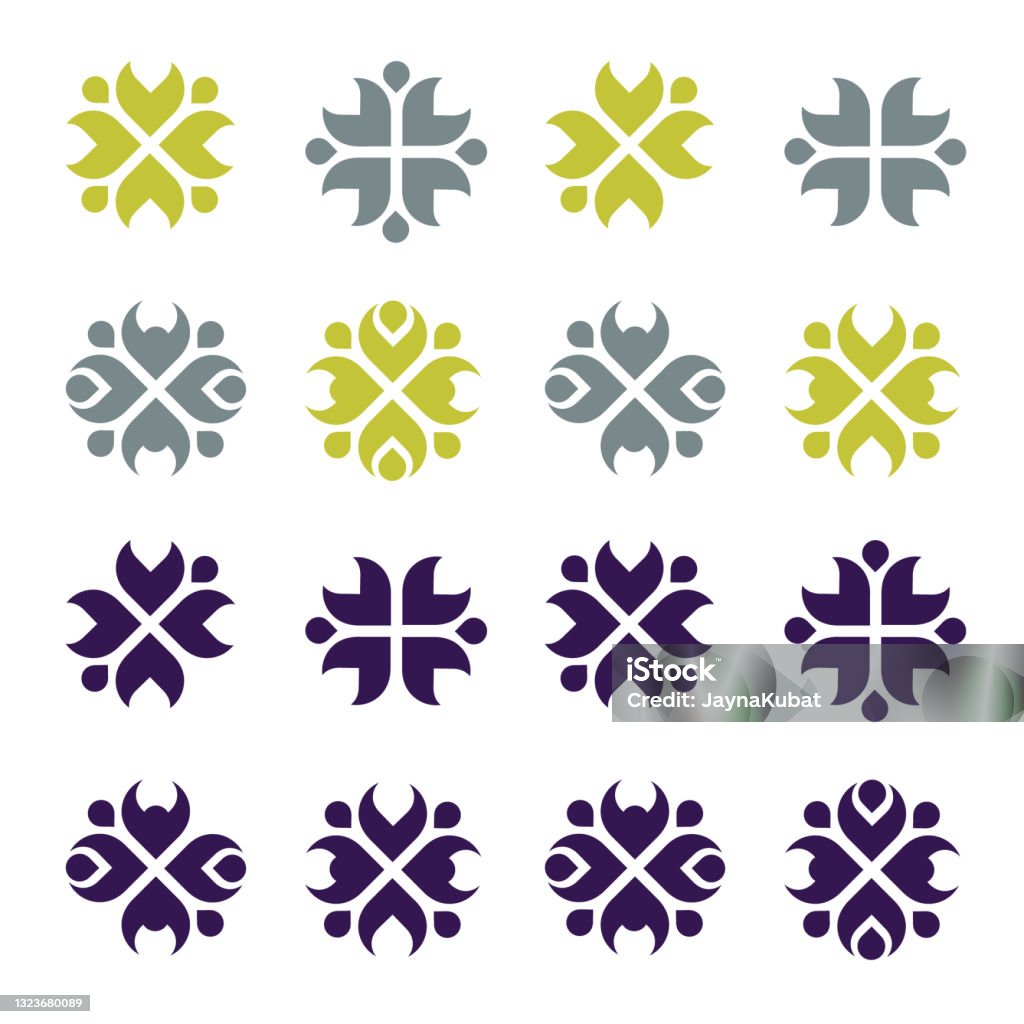 Dark Rustic Pattern Rustic Patterns Set Stock Illustration - Download Image Now - Blossom ...