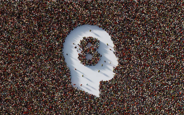 istock Human Crowd Forming Number Eight Inside Of A Human Head Shape 1323680557