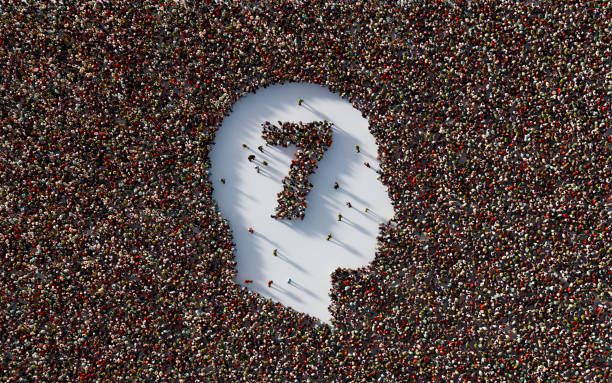 istock Human Crowd Forming Number Seven Inside Of A Human Head Shape 1323681170