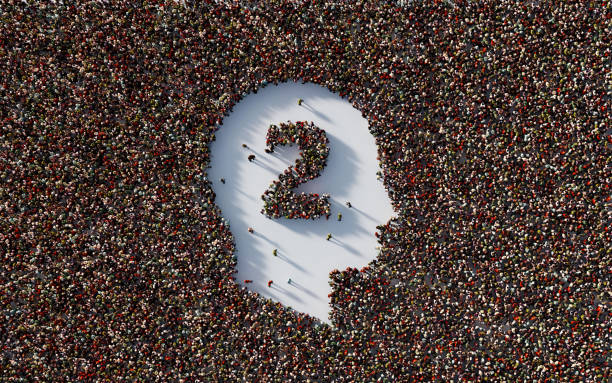 istock Human Crowd Forming Number Two Inside Of A Human Head Shape 1323682064