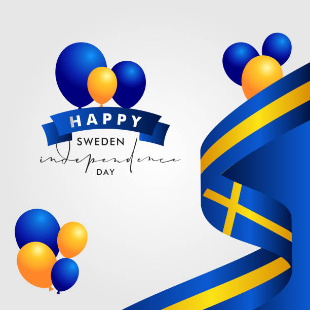 ilustraciones, imágenes clip art, dibujos animados e iconos de stock de diseño de fondo del día de la independencia de suecia - sweden flag day abstract