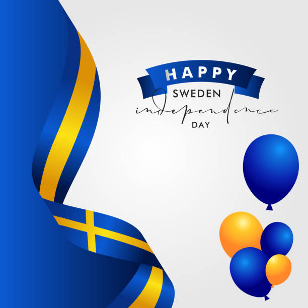 ilustraciones, imágenes clip art, dibujos animados e iconos de stock de diseño de fondo del día de la independencia de suecia - sweden flag day abstract