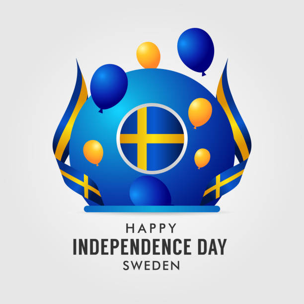 ilustraciones, imágenes clip art, dibujos animados e iconos de stock de diseño de fondo del día de la independencia de suecia - sweden flag day abstract