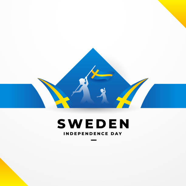 ilustraciones, imágenes clip art, dibujos animados e iconos de stock de diseño de fondo del día de la independencia de suecia - sweden flag day abstract