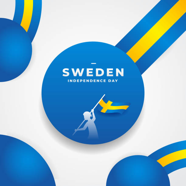 ilustraciones, imágenes clip art, dibujos animados e iconos de stock de diseño de fondo del día de la independencia de suecia - sweden flag day abstract