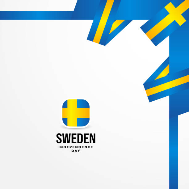 ilustraciones, imágenes clip art, dibujos animados e iconos de stock de diseño de fondo del día de la independencia de suecia - sweden flag day abstract