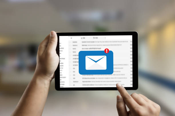 istock Mail Communication Connection message to mailing contacts phone Global Letters Concept 1323684248