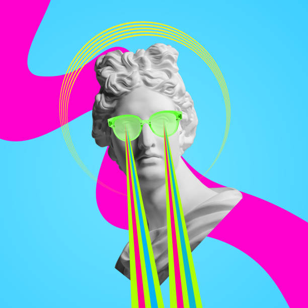 istock Modern conceptual art collage with ancient statue. Contemporary art. 1323689240