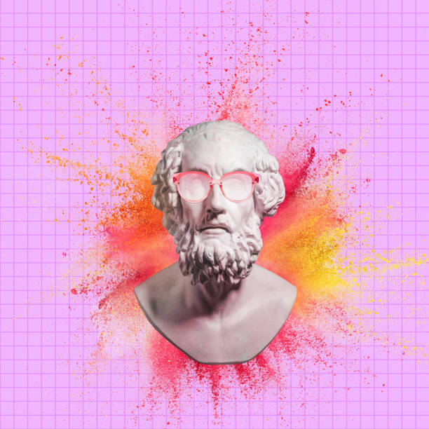 istock Contemporary art collage with antique statue bust in a surreal style. 1323689264