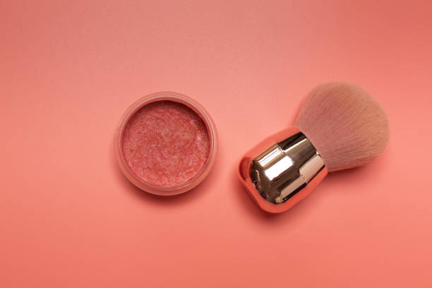 istock Pressed blush with cosmetic brush 1323690006