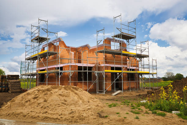 Ascheberg, Germany, May 16 2021, new development area, house under construction, new build home, germany