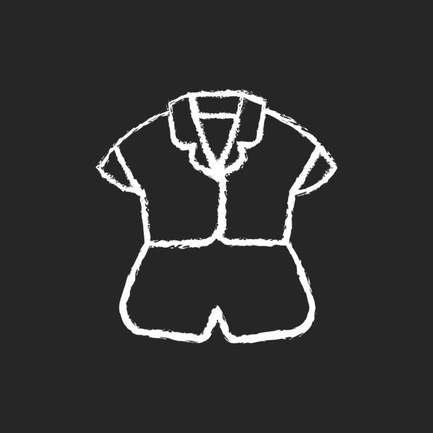 istock Silk top and shorts chalk white icon on dark background 1323690795