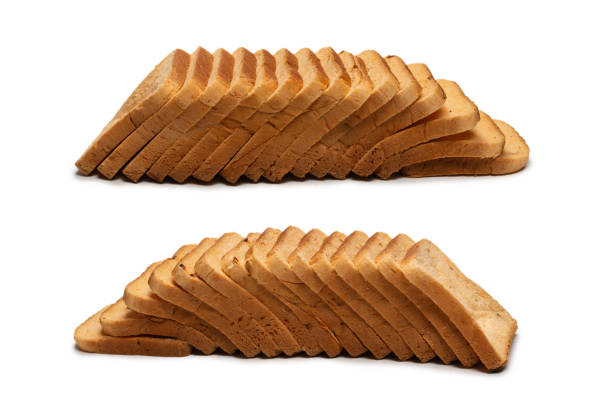 istock Delicious bread slices isolated on a white background. 1323692261