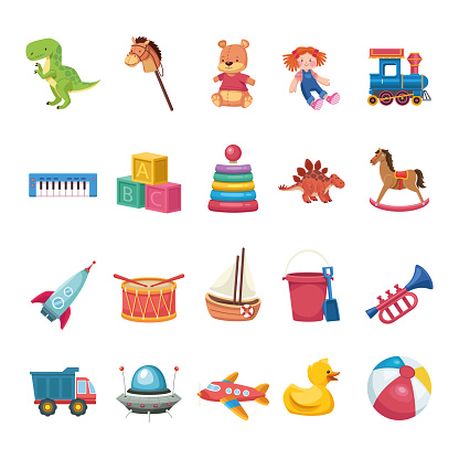 twenty kids toys set icons