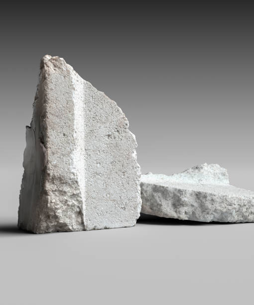istock White concrete blocks, lump of stone product display background, object placement design mockup, 3d rendering piece of concrete elements 1323712189